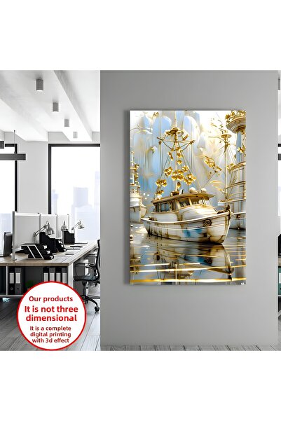 Harika bir ev TABLOR PENTRU PERETE DE SALON BĂRCA DE AUR |   TABLO PE Pânză F...