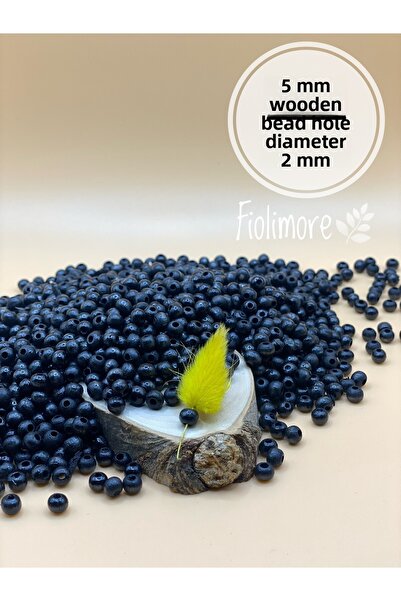 Fiolimore Mărgele din lemn negru de 5 mm (25 grame 315 bucăți) Diametru gaură...
