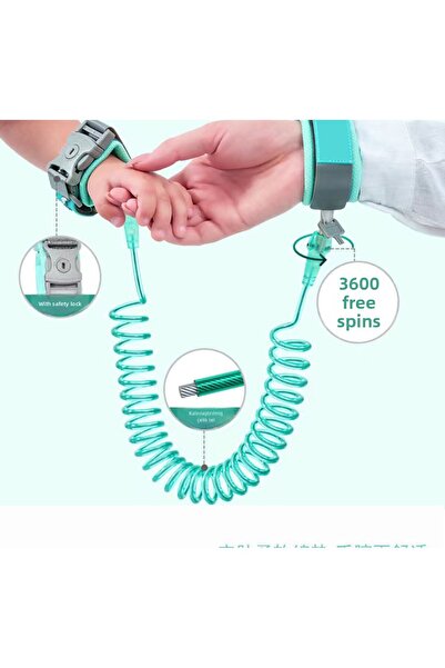 Generic Child Safety Bracelet, Adjustable Anti-Lost Handcuff, Flexible Cord with Steel Wire, 2.5 Meters