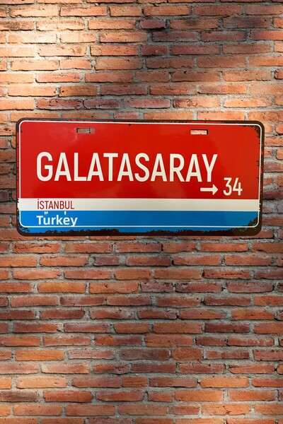 DURUSA Γαλατασαράι Ρετρό Πινακίδα |   Διακοσμητική πινακίδα τοίχου και αυτοκι...