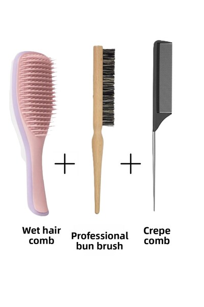 Nofella مجموعة أمشاط مكونة من 3 قطع، مشط للشعر الرطب + فرشاة احترافية للشعر +...