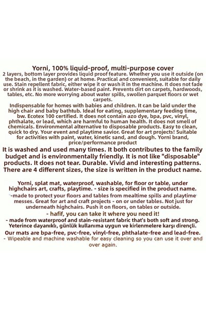 yorni Family, 145x100cm play dough, kinetic sand, liquid proof cover for play foam