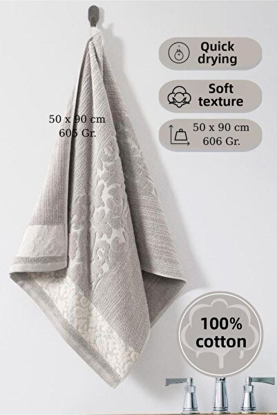 Karna Home منشفة قطنية مفردة من الجاكار كارنا بريميوم سيبل - 50 × 90