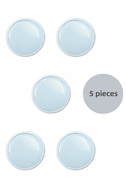 MegaVitrin 5 Pcs White Kids Room Furniture Knob Set - Abs Plastic Single Button Cabinet and Drawer Knobs