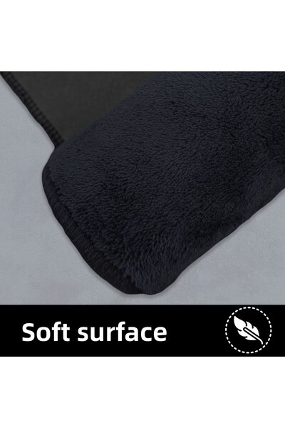 Bestekar Lina Black 80X140 - 50X70 Waterproof Leather Based Soft Surface Stain Resistant Bathroom Mat Set