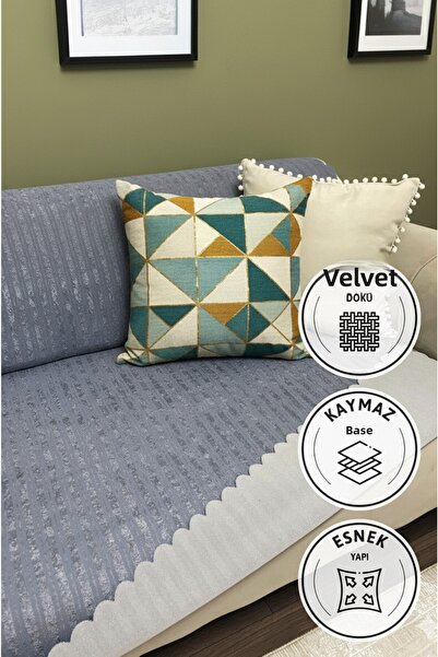 OSIO Husa de scaun din catifea cu baza anti-alunecare Liza cu burete 170x210 Cm