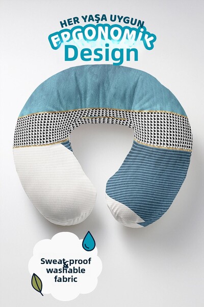 Evimde Bambaşka Pernă modernă pentru gât din bumbac geometric - Pernă de călă...