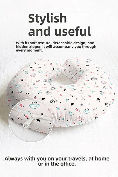 Evimde Bambaşka Pernă pentru gât din bumbac cu model pentru copii și adulți -...