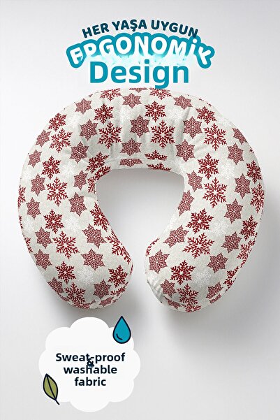 Evimde Bambaşka Pernă pentru gât cu model cu fulgi de zăpadă cu tematică de i...