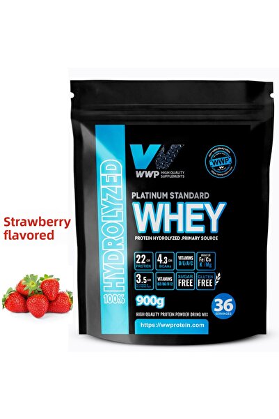 WWP Platinum Standard Whey Protein Hydrolyzed Powder – 900g – Strawberry Flav...