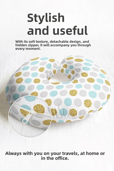 Evimde Bambaşka Pernă ergonomică pentru gât cu buline colorate - Pernă moale ...