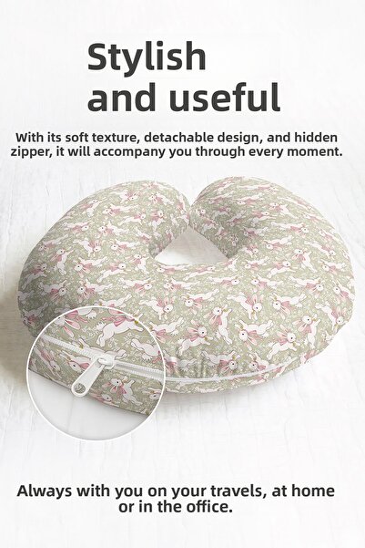 Evimde Bambaşka Pernă de călătorie din bumbac cu model de iepure drăguț - ver...