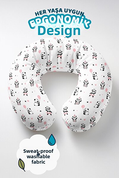 Evimde Bambaşka Pernă de călătorie din bumbac cu model panda drăguț - pernă d...