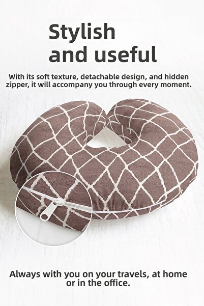 Evimde Bambaşka Pernă clasică pentru gât cu model Baklava - Pernă de călători...