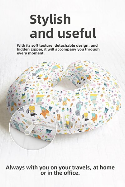 Evimde Bambaşka Pernă pentru gât cu figurine de animale drăguțe - Pernă de că...