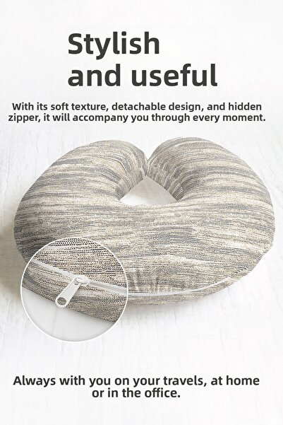 Evimde Bambaşka Pernă ergonomică pentru gât cu model natural - Pernă moale de...