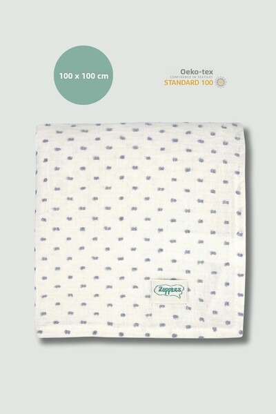 Zuppers Gray Pompom Baby Muslin Cover & Blanket (100 X 100 cm)