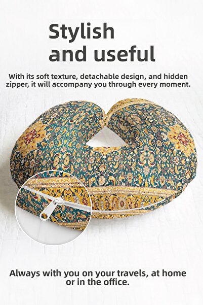 Evimde Bambaşka Pernă ergonomică pentru gât cu model clasic de covor - Pernă ...