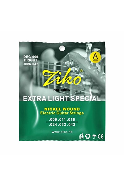 Choice أوتار جيتار كهربائي DEG-009 ZIKO DEG-009 ذات قلب فولاذي مطلي بالنيكل و...