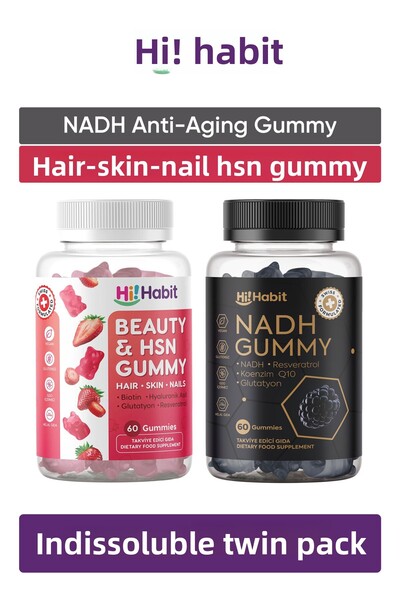Hi Habit مجموعة حلوى NADH و HSN - مكمل غذائي مكون من عبوتين للحياة الصحية