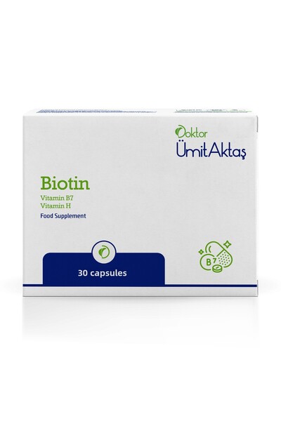 Dr. Ümit Aktaş D-Biotin (B7 + Vit.H) Hair Vitamin - Strengthening Supplement 30 Capsules