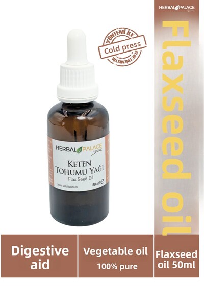 Herbal Palace Flaxseed Oil & Cold Press Method & 100% Pure & 50 ml