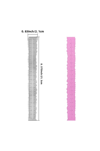 Choice 2.1 سم 1 قطعة حافة مموجة ورقة تمزيق إطار مسطرة قطع معدنية قوالب ل DIY ...