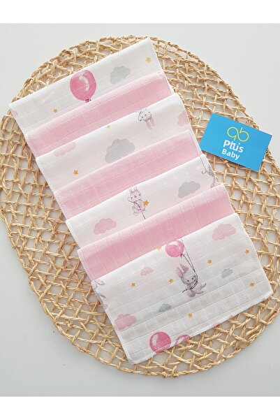 artıbebe Balloon Rabbit 7-Pack Muslin Mouth Cloth 100% Cotton Soft Absorbent | Newborn Mouth Wipes