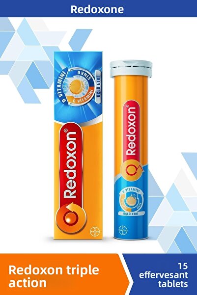 Redoxon Triple Effect 15 Effervescent Tablets I 1000 Mg Vitamin C, Vitamin D and Zinc Containing Supplement