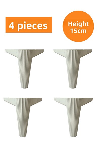 HOMDEP Canapea Fotoliu Unitate TV Consolă Înălțire Model Respirabil Picior din plastic Alb 15cm 4 buc.