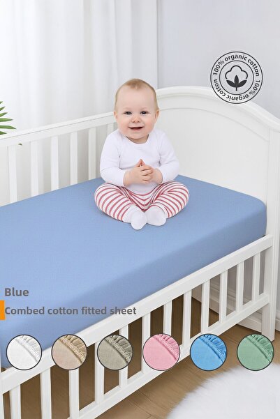 Vionel Home 100% Combed Cotton, Elastic Baby Bed Sheet, Organic Cotton, Mother's Side, Park Crib Sheet