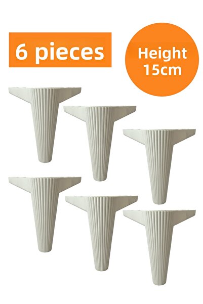 HOMDEP Canapea Fotoliu Unitate TV Consolă Înălțare Model Respirabil Picior din plastic Alb 15cm 6 buc.