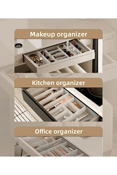 VİALEX VİALEX Σετ οργάνωσης μακιγιάζ 12 τεμαχίων Σετ οργάνωσης συρταριών Διαφανές 4Kçk-40rt-3uzn-1Byk