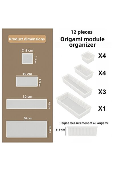 VİALEX VİALEX Σετ οργάνωσης μακιγιάζ 12 τεμαχίων Σετ οργάνωσης συρταριών Διαφανές 4Kçk-40rt-3uzn-1Byk