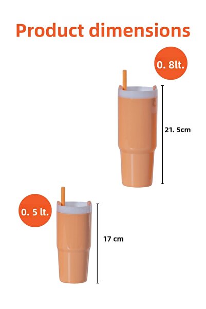 Nandy Home Set of 2 Colorful Water Bottles, 500ml. And 800 Ml.