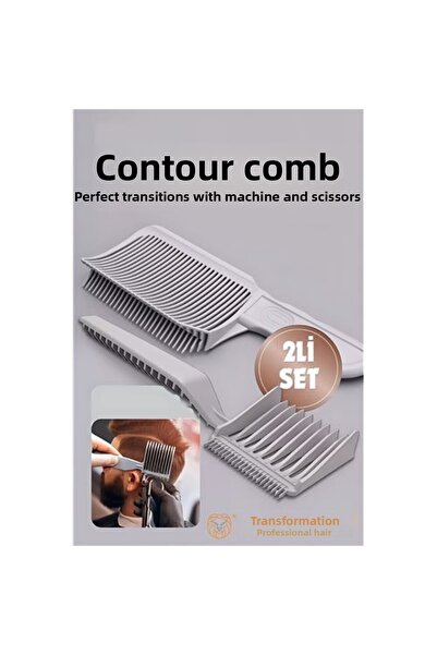 MKR Hsnet Hairdresser Barber Curved Contour Cutting Comb 2 Pcs Set