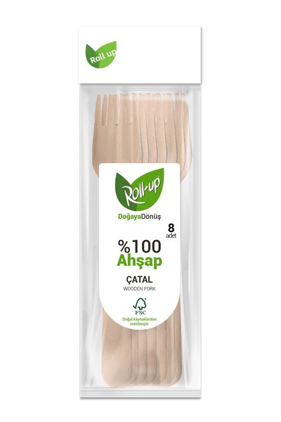 supertrend شوكة خشبية صديقة للبيئة 8 قطع