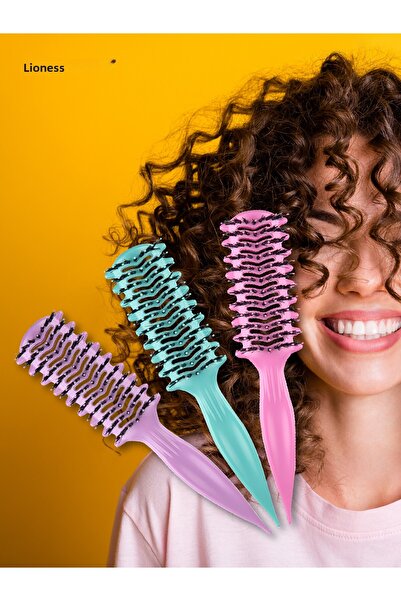 Lionesse Βούρτσα για σγουρά μαλλιά 8916 Ροζ - Σγουρά, κυματιστά και όγκιστρα μαλλιά που ενισχύουν τις μπούκλες