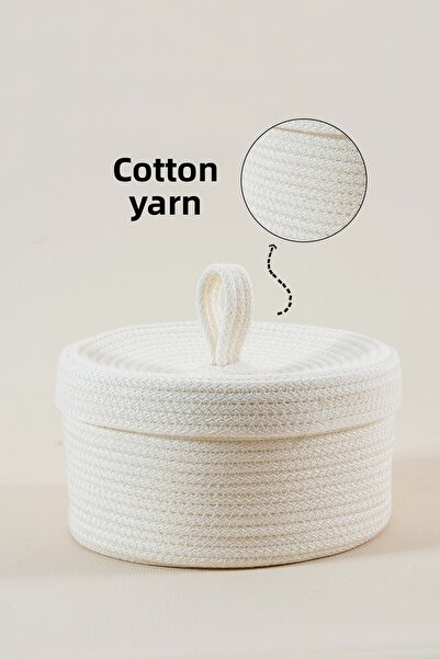 Marrien Mila Cotton Rope Organizer | Ecru 22X12 Kitchen, Bathroom & Cabinet Organizer