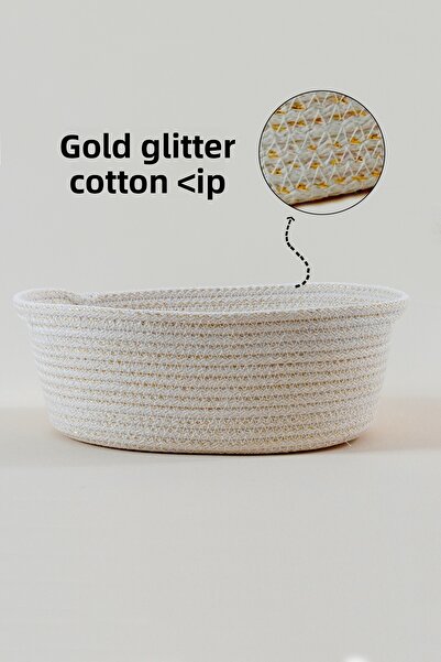 Marrien Glow Cotton Rope Organizer | Ecru 28X22X10 Kitchen, Bathroom & Cabinet Organizer