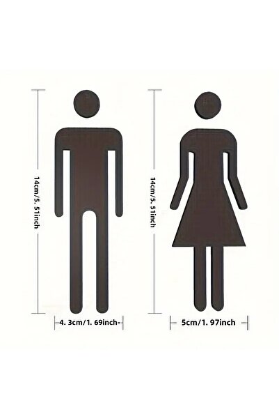 VENON Κλασικό ΜΕΤΑΛΛΙΚΟ Στολίδι Πόρτας Τουαλέτας (2 Τεμάχια) Πινακίδα Οδηγός Πόρτας και Τοίχου 14x5