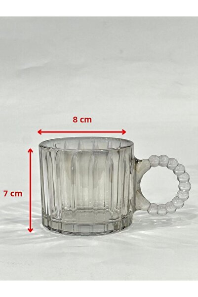 isra kristal Smoked Glass Tea and Coffee Cups with Handles – Set of 3 Modern Cups