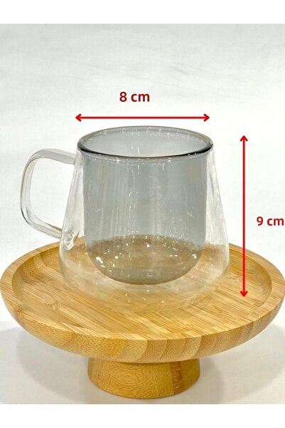 isra kristal Double Wall Colored Glass Mug – Heat Resistant Coffee and Tea Cup