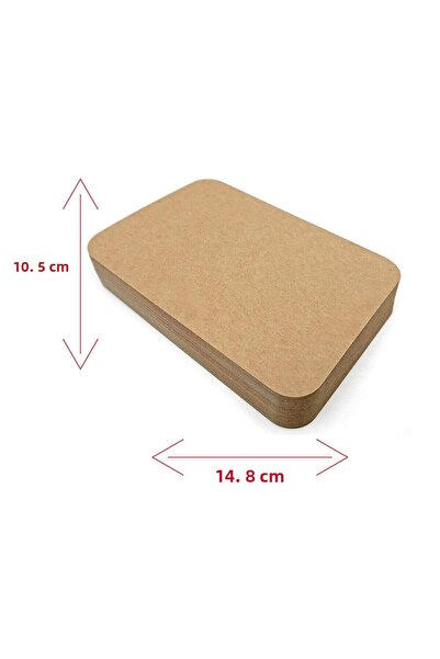 MK Ambalaj Pack of 100 Flash Cards A6 Size Unprinted Oval Cut Cards