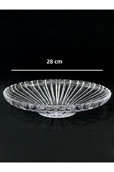 isra kristal Crystal Look Glass Presentation Plate, Stylish Crystal Patterned Glass Plate, Crystal Patterned Glass Fruit Bowl