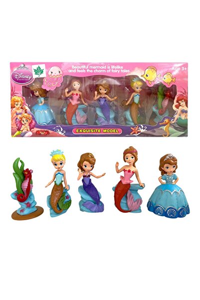 UDATOYS مجموعة شخصيات أميرة حورية البحر وحصان البحر من ديزني مقاس 8 سم