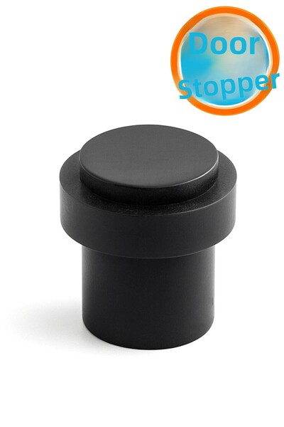 NZB مانع انزلاق الباب معدني أسود مسطح مع تركيب بالبراغي ورأس مطاطي لحماية وإي...