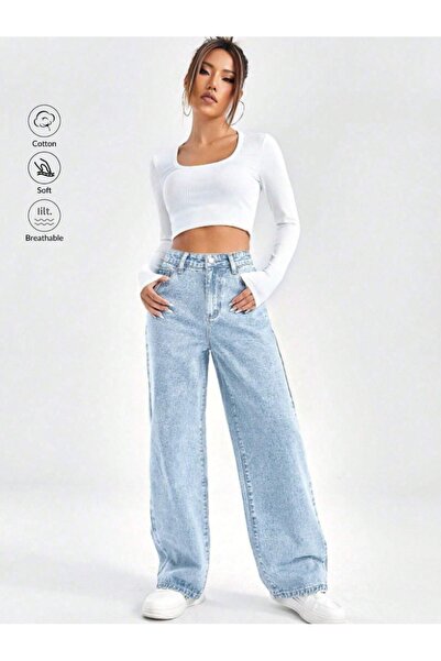 SHEVEGA Women's High Waist Ice Cream Boyfriend Flare Pants