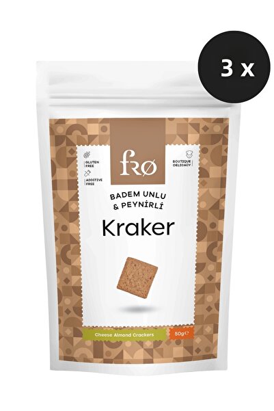 FRO 3 Pack Almond Flour Cheese Cracker Gluten-Free Hearty Healthy Additive-Free Snack