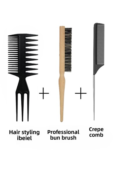 Nofella Σετ χτενών 3 τεμαχίων, χτένα για styling μαλλιών + επαγγελματική βούρτσα για κότσο + χτένα για κρεπ